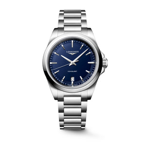 LONGINES 浪琴 Conquest 征服者系列藍面優雅時尚運動石英腕錶 38mm L3.750.4.92.6 L37504926