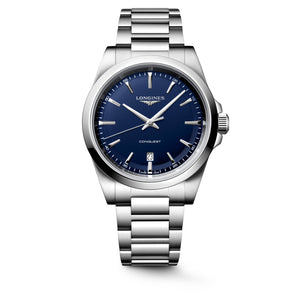 LONGINES 浪琴 Conquest 征服者系列藍面優雅時尚運動石英腕錶 41mm L3.860.4.92.6 L38604926