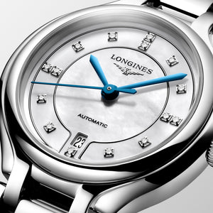 LONGINES 浪琴 PrimaLuna 新月系列真鑽珍珠母貝機械女錶 30mm L8.123.4.87.6 (L81234876)