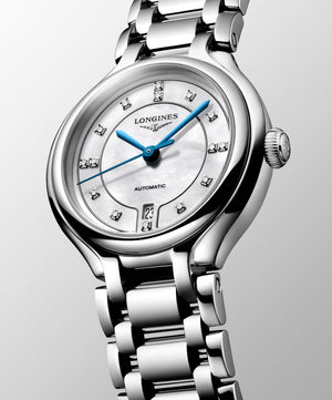 LONGINES 浪琴 PrimaLuna 新月系列真鑽珍珠母貝機械女錶 30mm L8.123.4.87.6 (L81234876)