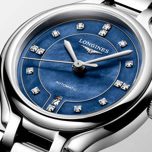 LONGINES 浪琴 PrimaLuna 新月系列真鑽珍珠母貝機械女錶 30mm L8.123.4.97.6 (L81234976)