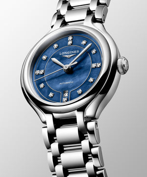 LONGINES 浪琴 PrimaLuna 新月系列真鑽珍珠母貝機械女錶 30mm L8.123.4.97.6 (L81234976)