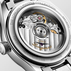 LONGINES 浪琴 MASTER 巨擘系列霜藍色真鑽自動機械腕錶 30mm L2.449.4.97.6 (L24494976)