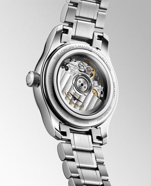LONGINES 浪琴 MASTER 巨擘系列霜藍色真鑽自動機械腕錶 30mm L2.449.4.97.6 (L24494976)