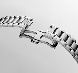 LONGINES 浪琴 MASTER 巨擘系列霜藍色真鑽自動機械腕錶 30mm L2.449.4.97.6 (L24494976)