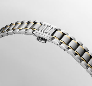 LONGINES 浪琴 MASTER 巨擘系列18k黃金不銹鋼珍珠母貝真鑽自動機械腕錶 30mm L2.449.5.87.7 (L24495877)