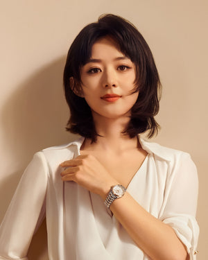 LONGINES 浪琴 MASTER 巨擘系列18k玫瑰金不銹鋼珍珠母貝真鑽自動機械腕錶 30mm L2.449.5.89.7 (L24495897)