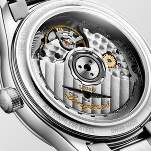 LONGINES 浪琴 MASTER 巨擘系列霜藍色真鑽自動機械腕錶 34mm L2.450.4.97.6 (L24504976)