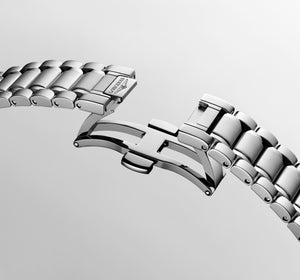 LONGINES 浪琴 MASTER 巨擘系列霜藍色真鑽自動機械腕錶 34mm L2.450.4.97.6 (L24504976)