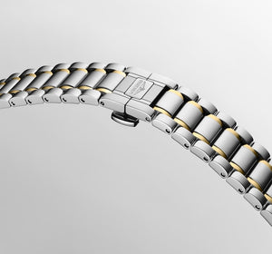 LONGINES 浪琴 MASTER 巨擘系列18k黃金不銹鋼珍珠母貝真鑽自動機械腕錶 34mm L2.450.5.87.7 (L24505877)
