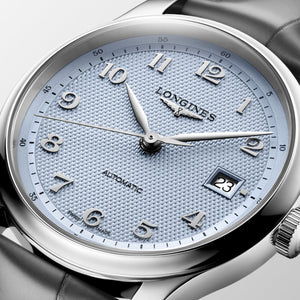 LONGINES 浪琴 MASTER 巨擘系列淺藍麥穗紋自動機械腕錶 39mm L2.949.4.99.2 (L29494992)