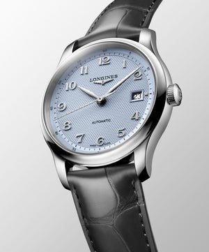 LONGINES 浪琴 MASTER 巨擘系列淺藍麥穗紋自動機械腕錶 39mm L2.949.4.99.2 (L29494992)