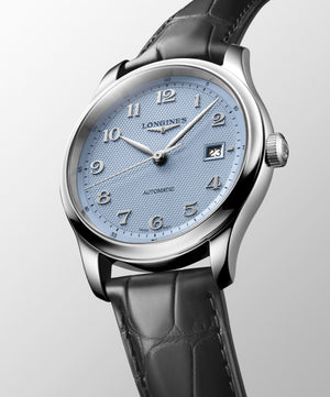 LONGINES 浪琴 MASTER 巨擘系列淺藍麥穗紋自動機械腕錶 41mm L2.950.4.99.2 (L29504992)
