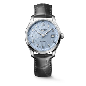 LONGINES 浪琴 MASTER 巨擘系列淺藍麥穗紋自動機械腕錶 39mm L2.949.4.99.2 (L29494992)