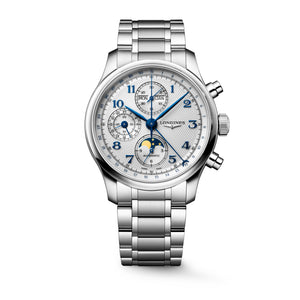 LONGINES 浪琴 MASTER 巨擘系列全日曆月相導柱輪計時自動機械腕錶 41mm L2.962.4.73.6 (L29624736)