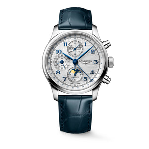 LONGINES 浪琴 MASTER 巨擘系列全日曆月相導柱輪計時自動機械腕錶 41mm L2.962.4.73.2 (L29624732)