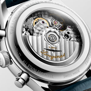 LONGINES 浪琴 MASTER 巨擘系列全日曆月相導柱輪計時自動機械腕錶 41mm L2.962.4.73.2 (L29624732)