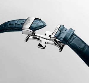 LONGINES 浪琴 MASTER 巨擘系列全日曆月相導柱輪計時自動機械腕錶 41mm L2.962.4.73.2 (L29624732)