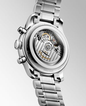 LONGINES 浪琴 MASTER 巨擘系列全日曆月相導柱輪計時自動機械腕錶 41mm L2.962.4.73.6 (L29624736)