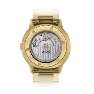 MIDO 美度 Commander 香榭系列 Gradient 漸層煙燻面盤黃色PVD機械腕錶 40mm M0214073341101