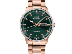 MIDO 美度 Commander 香榭系列 Datoday PVD玫瑰金星期日期顯示優雅機械腕錶 40mm M0214303309100