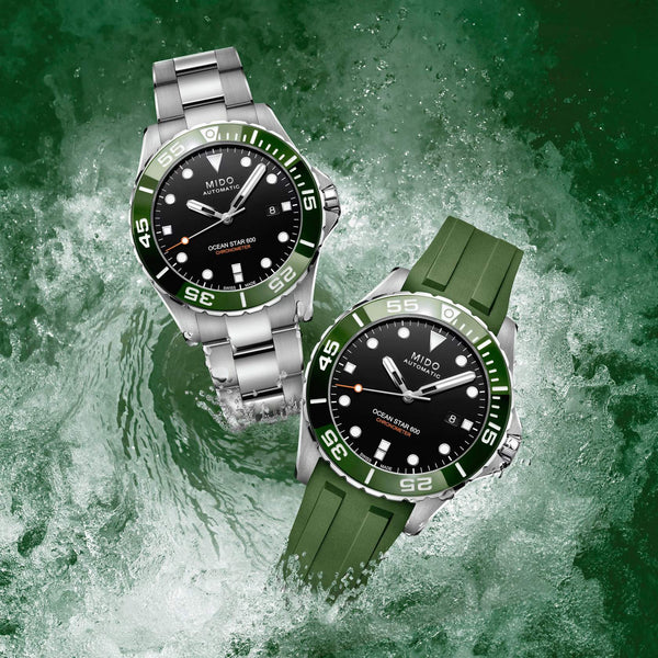 MIDO 美度 OCEAN STAR 海洋之星綠色陶瓷圈600米天文台認證 43.50mm M0266081105101