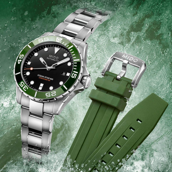 MIDO 美度 OCEAN STAR 海洋之星綠色陶瓷圈600米天文台認證 43.50mm M0266081105101
