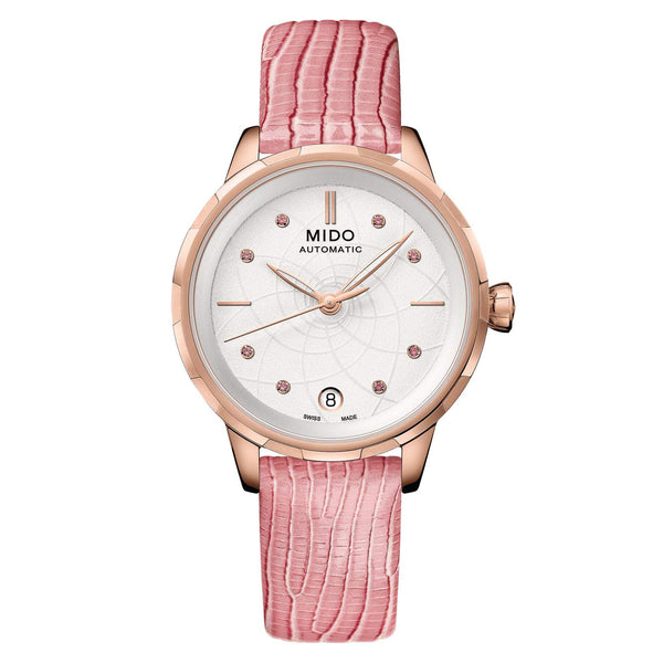 MIDO 美度 RAINFLOWER 花雨系列玫瑰金色PVD自動上鍊機械腕錶 34mm M0432073601100 - 新萬國鐘錶