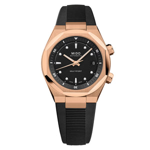 MIDO 美度 MULTIFORT 8 Two Crowns 先鋒系列PVD玫瑰金雙錶冠八角形錶圈機械錶 40mm M0475073705100