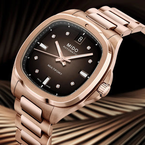 MIDO 美度 Multifort 先鋒系列 TV 電視機玫瑰金PVD腕錶 35mm M0493073329600