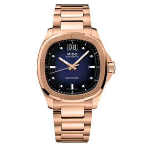 MIDO 美度 MULTIFORT 先鋒系列 TV Big Date 大日期窗玫瑰金PVD腕錶 40mm M0495263304100