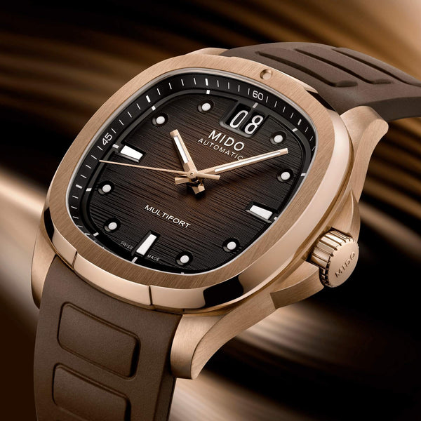 MIDO 美度 MULTIFORT 先鋒系列 TV Big Date PVD玫瑰金大日期窗腕錶 40mm M0495263729100