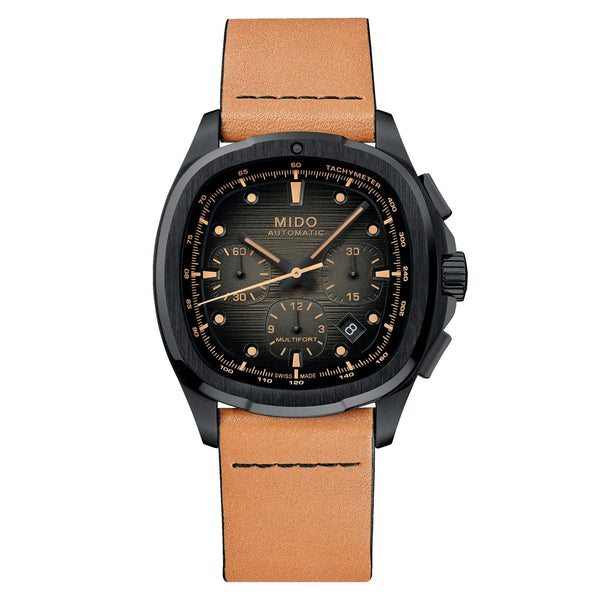 MIDO 美度 MULTIFORT 先鋒系列 TV 電視機PVD黑計時機械腕錶 42mm M0495273308100