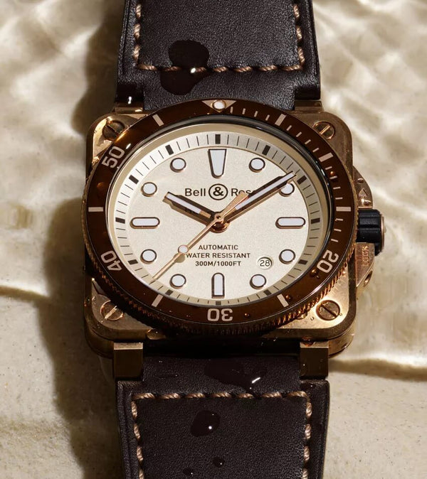 Bell & Ross 柏萊士 BR-03 DIVER WHITE BRONZE 300米潛水青銅腕錶 42mm BR0392-D-WH-BR/SCA