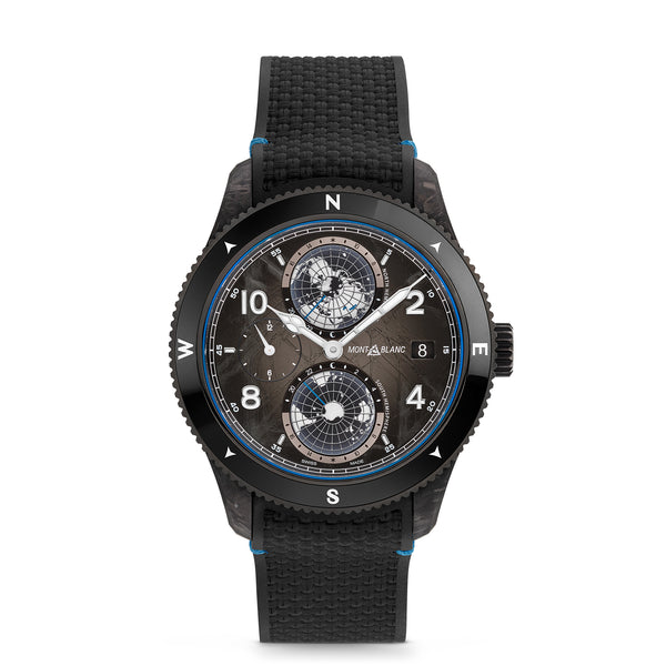 MontBlanc 萬寶龍 1858 GEOSPHERE 世界時區 CARBO₂碳纖維 0 OXYGEN 零氧限量版1969枚 43.5mm 132300