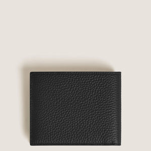 MONTBLANC 萬寶龍 6卡粒面皮革雙摺短夾 MB220198 經典黑