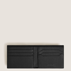 MONTBLANC 萬寶龍 6卡粒面皮革雙摺短夾 MB220198 經典黑