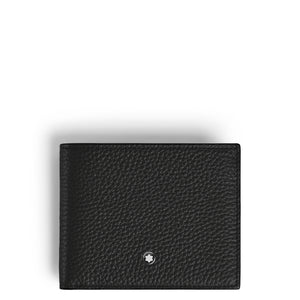 MONTBLANC 萬寶龍 6卡粒面皮革雙摺短夾 MB220198 經典黑 