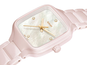RADO 雷達錶 TRUE SQUARE 真我系列方形珍珠母貝鑽面陶瓷石英腕錶 29.2mm R27181902