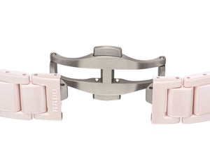 RADO 雷達錶 TRUE SQUARE 真我系列方形珍珠母貝鑽面陶瓷石英腕錶 29.2mm R27181902
