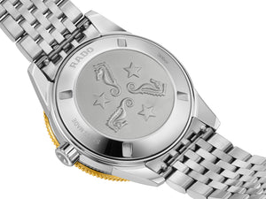 RADO 雷達錶 Captain Cook 庫克船長300米金鑽黃80小時自動潛水腕錶 39mm R32223258