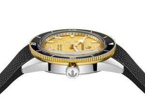 RADO 雷達錶 Captain Cook 庫克船長300米金鑽黃80小時自動潛水腕錶 39mm R32223258
