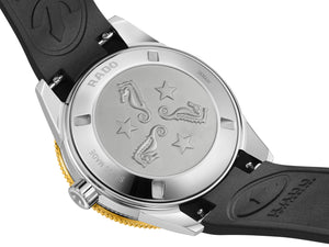 RADO 雷達錶 Captain Cook 庫克船長300米金鑽黃80小時自動潛水腕錶 39mm R32223258