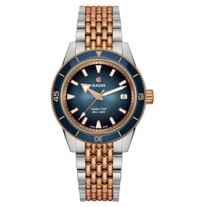 RADO 雷達錶 Captain Cook 庫克船長300米玫瑰金PVD潛水腕錶 39mm R32224203