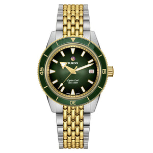 RADO 雷達錶 Captain Cook 庫克船長300米黃金PVD潛水腕錶 39mm R32225313