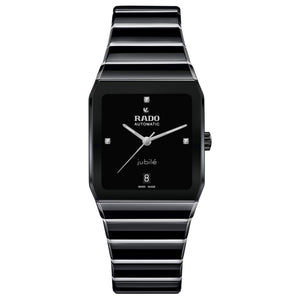 Rado 雷達錶 Anatom系列方形黑色高科技陶瓷真鑽機械腕錶 32.5mmx46.3mm R10201712