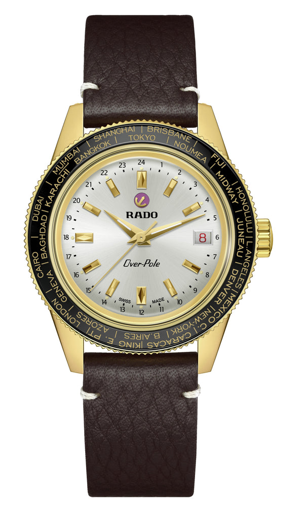 RADO 雷達錶 Captain Cook 庫克船長系列 Over-Pole 世界時區手上鍊金色PVD限量錶 39mm R32193018