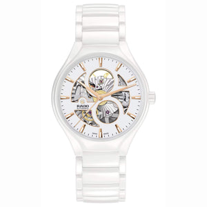 Rado 雷達錶 TRUE 真我系列開芯白色陶瓷機械鏤空腕錶 40mm R27115012 - 新萬國鐘錶