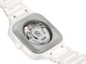 RADO 雷達錶 TRUE Square 真我方形系列白漾陶瓷鏤空自動機械腕錶 38mm R27073722