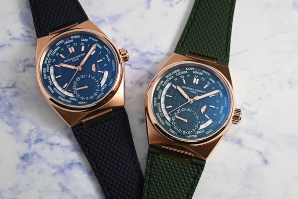 Frederique Constant 康斯登 HIGHLIFE 自製機芯世界時區18k玫瑰金台灣限定腕錶綠 41mm